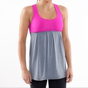 LULULEMON Pink and Gray Run Your Heart Out Tank Size 4